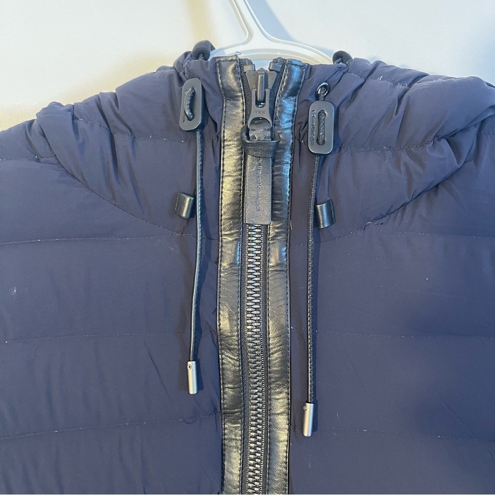 Mackage Mike Down Hooded Puffer Goose Down Jacket Size 42 - Navy Blue - Picture 6 of 14